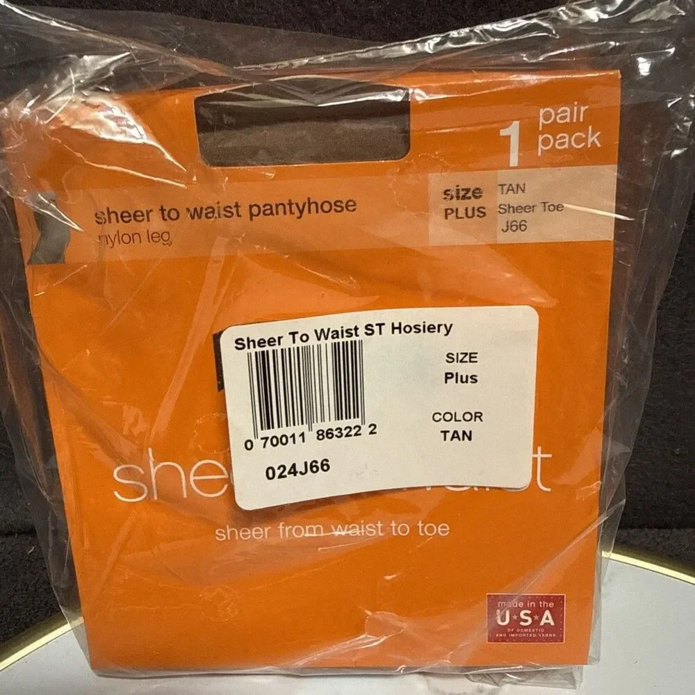 Sheer to Waist Pantyhose Sandalfoot OFF BLACK & TAN PLUS Size Set 2 No Nonsense
